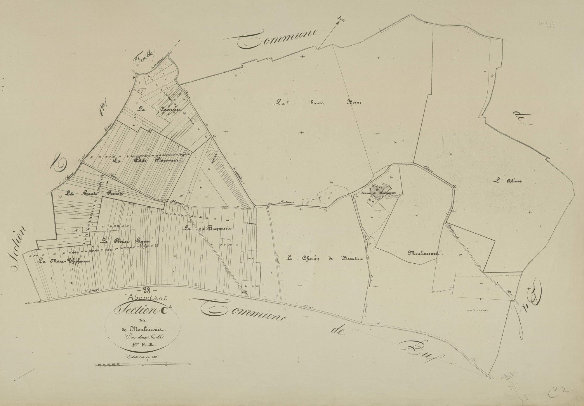 Section C, Moulincourt, feuille 2.
