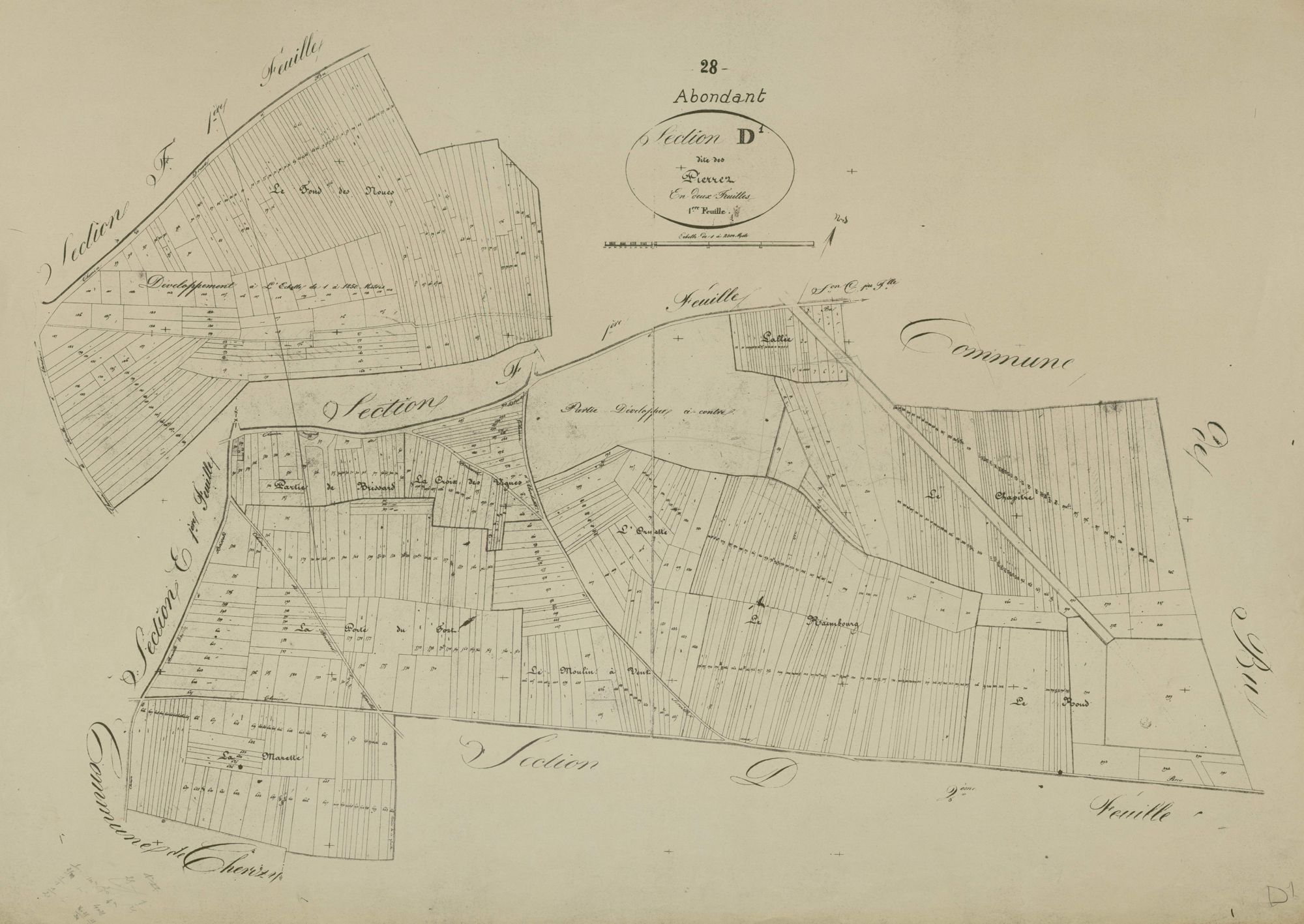Section D, les Pierres, feuille 1.
