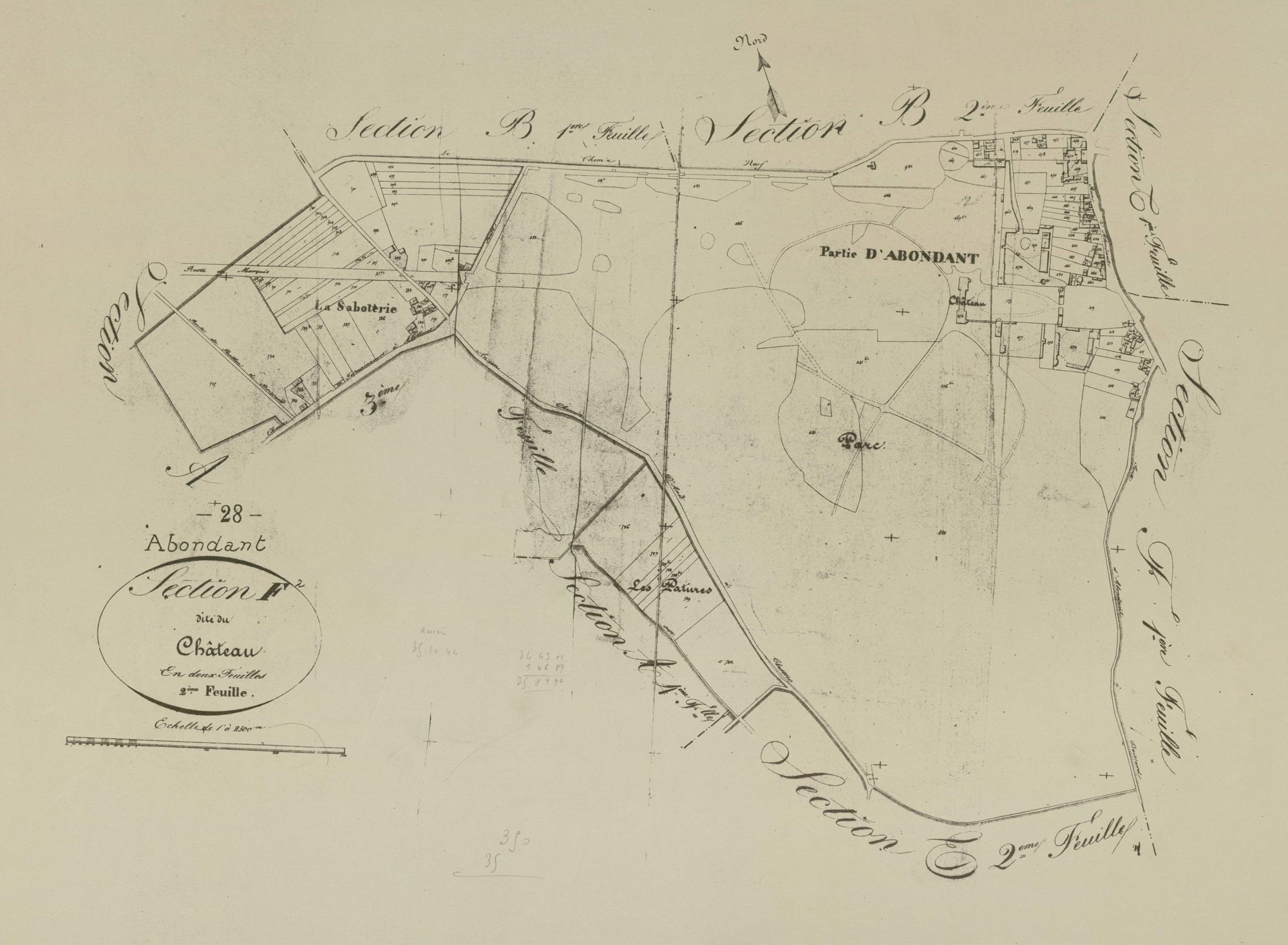 Section F, le Château, feuille 2.