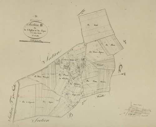 Section B, l'Eglise et les Loges, feuille 1.