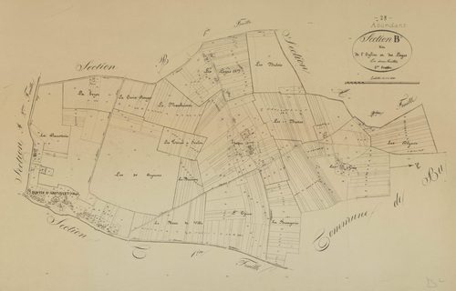 Section B, l'Eglise et les Loges, feuille 2.