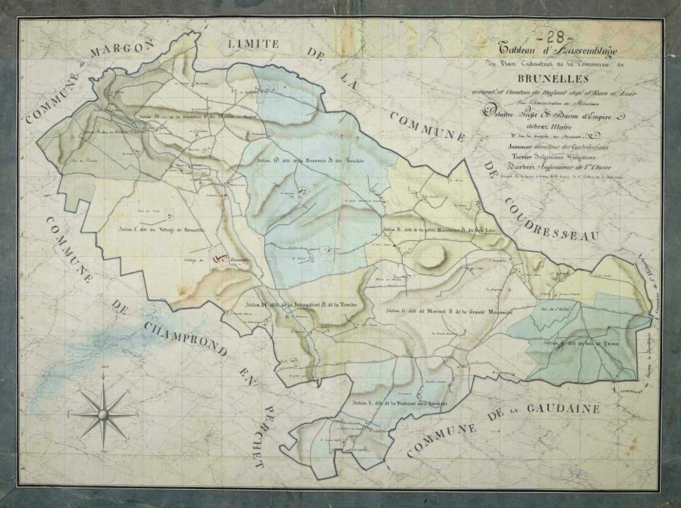 Tableau d'assemblage du plan parcellaire.