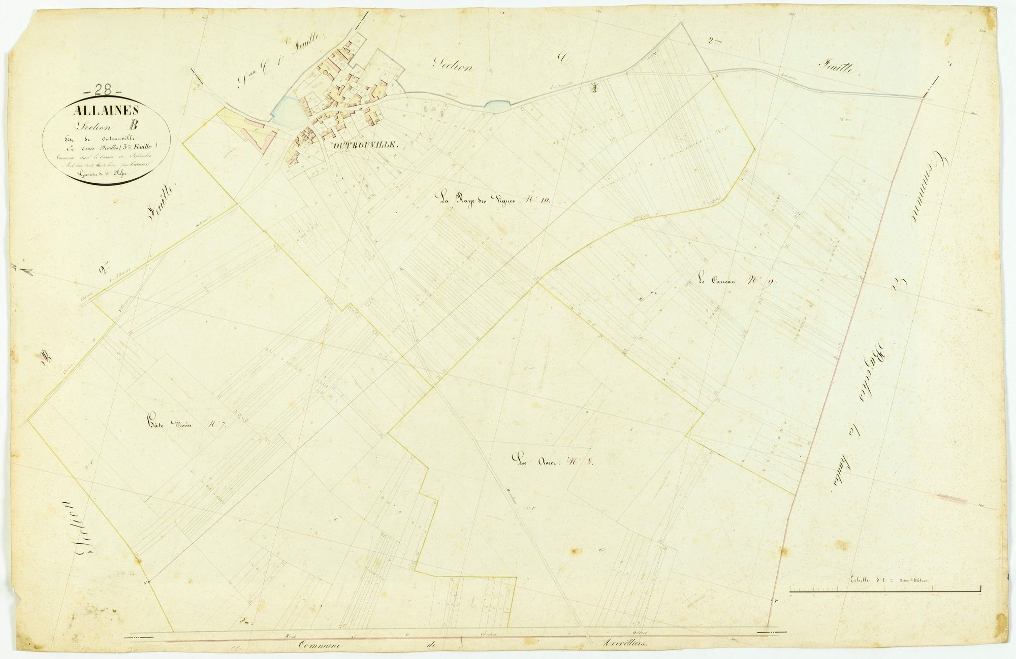 Section B, Outrouville, feuille 3.