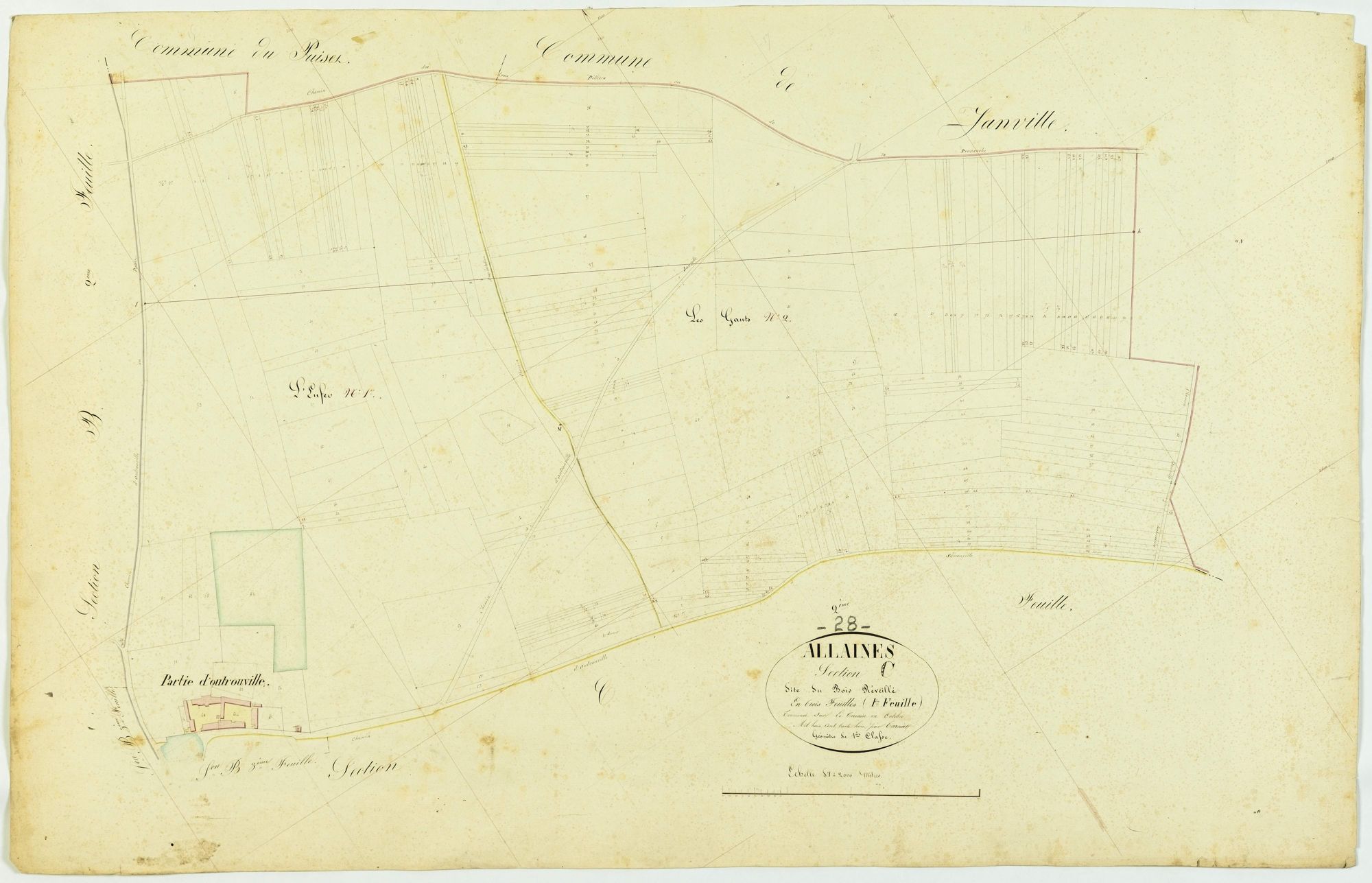 Section C, le Bois Réveillé, feuille 1.
