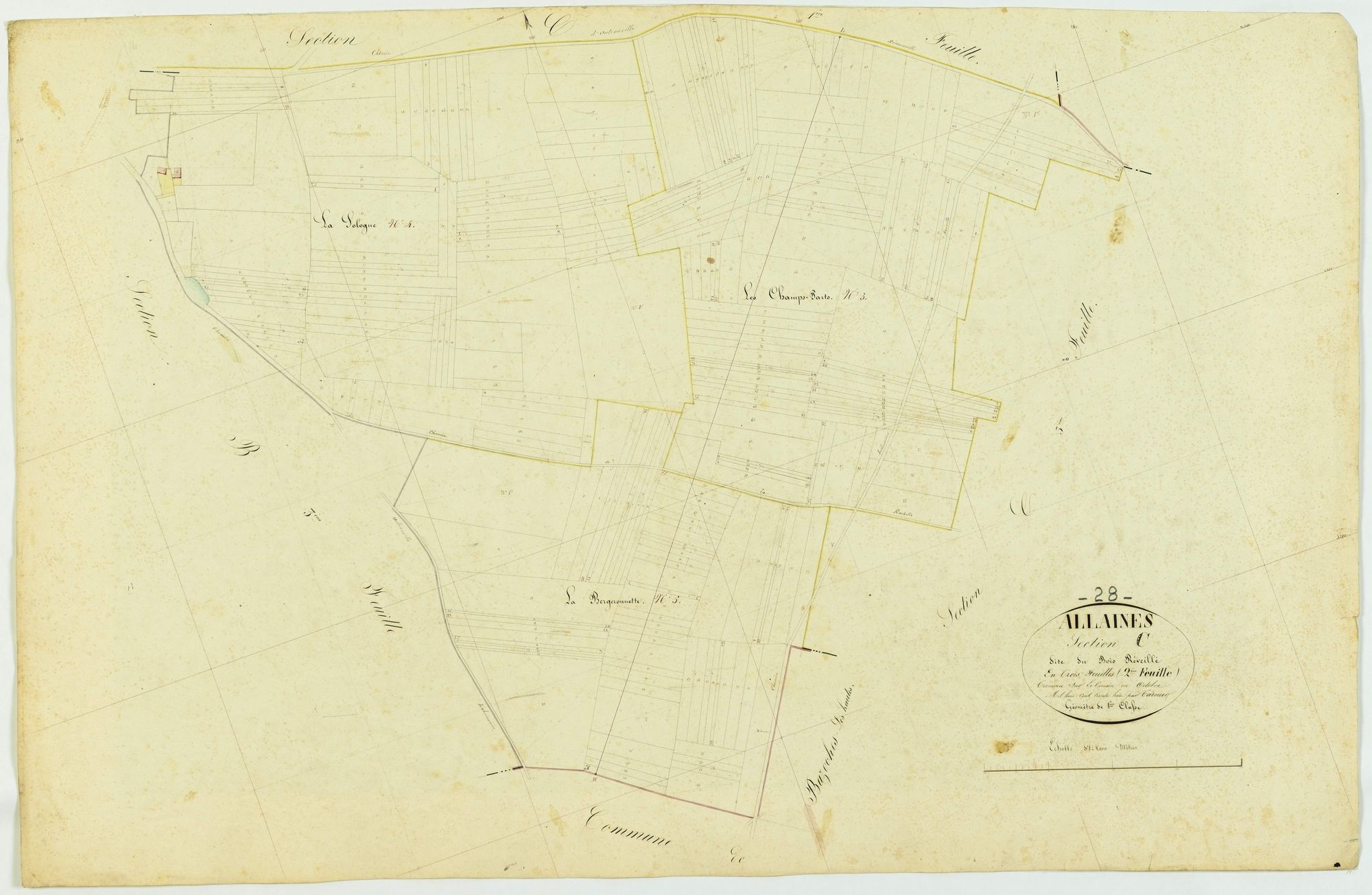 Section C, le Bois Réveillé, feuille 2.
