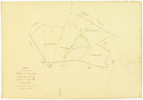 Tableau d'assemblage des cantons, triages ou lieux-dits composant la section A, la Grosse Pierre.