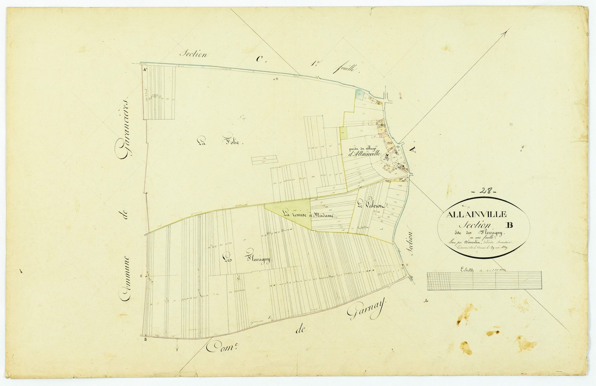 Section B, les Fleurigny, en une feuille.