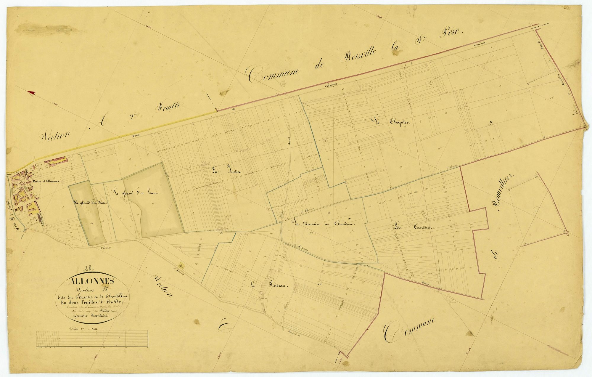 Section B, le Chapitre et Chantillon, feuille 1.