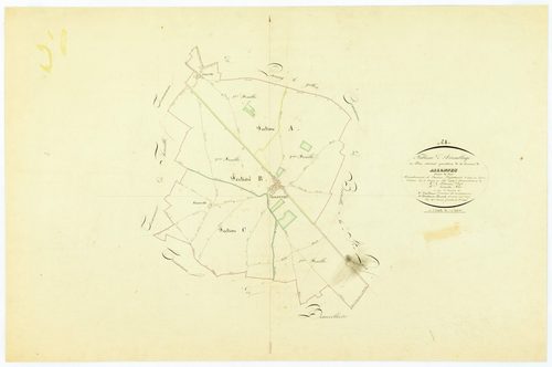 Tableau d'assemblage du plan cadastral parcellaire de la commune de Allonnes, Canton de Voves, Arrondissement de Chartres / Terminé sur le terrain en 1835 (...) par Monsieur Tarnier, Géomètre de 1ère classe.