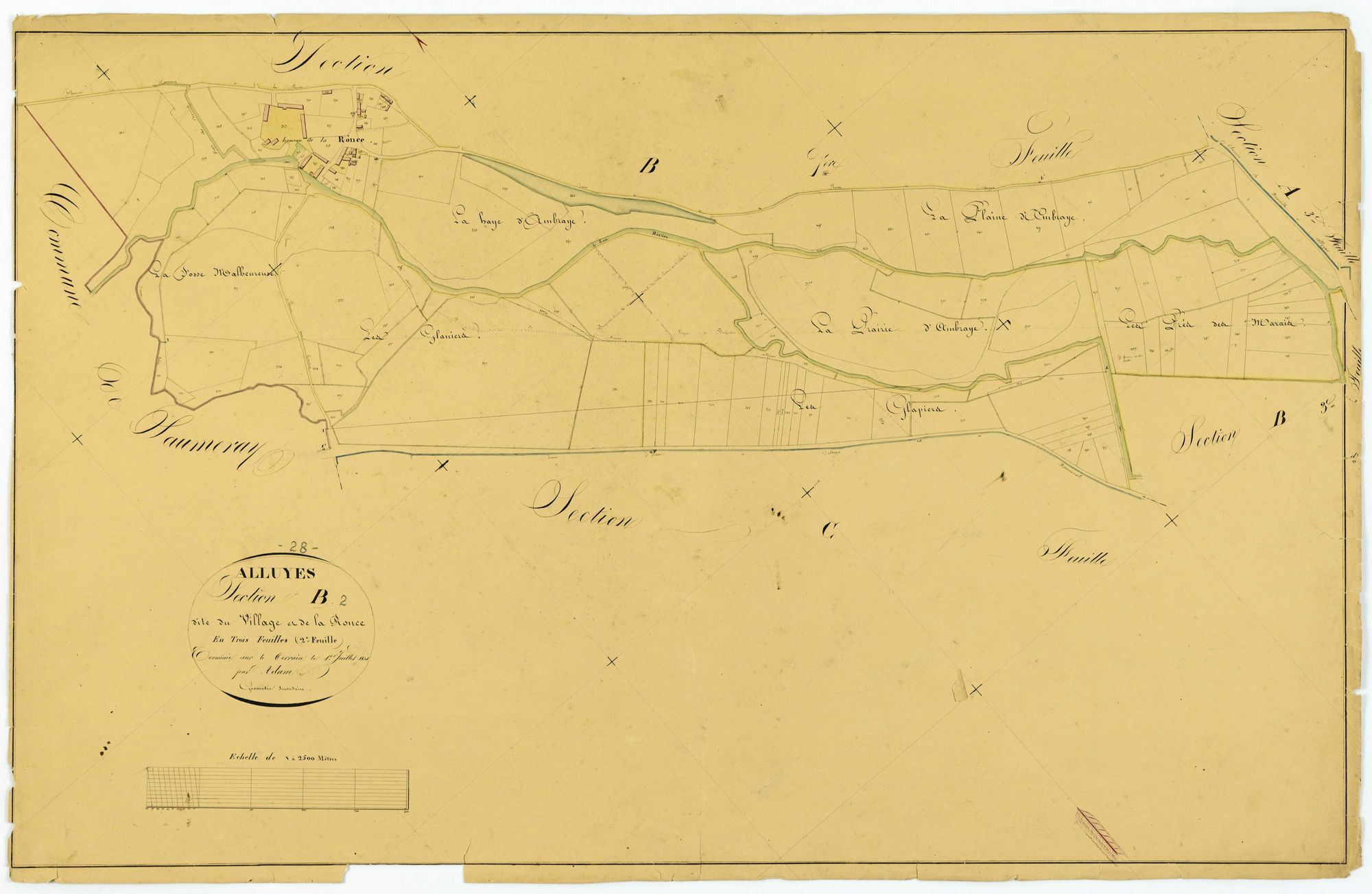 Section B, le Village et la Ronce, feuille 2.