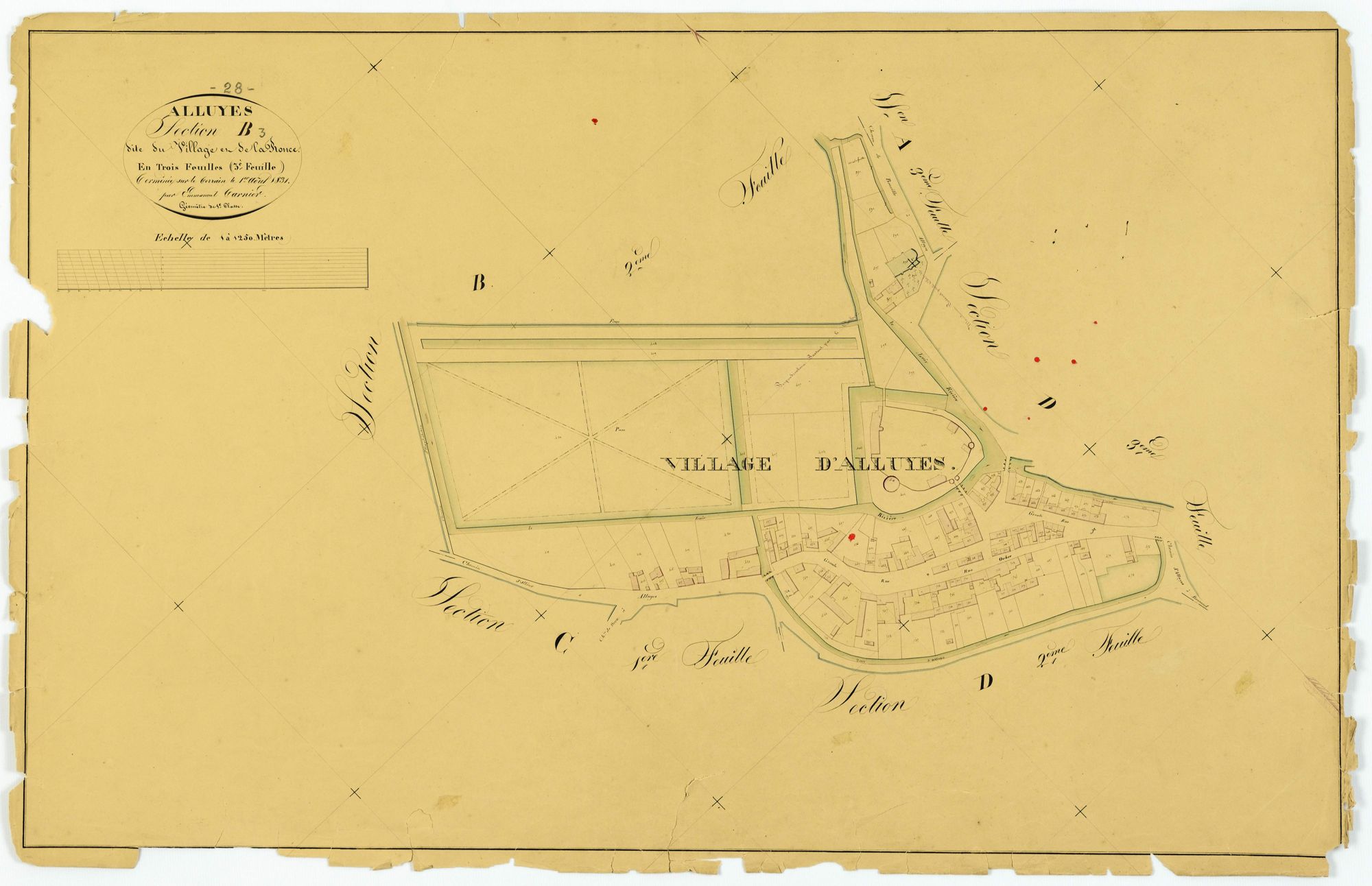 Section B, le Village et la Ronce, feuille 3.
