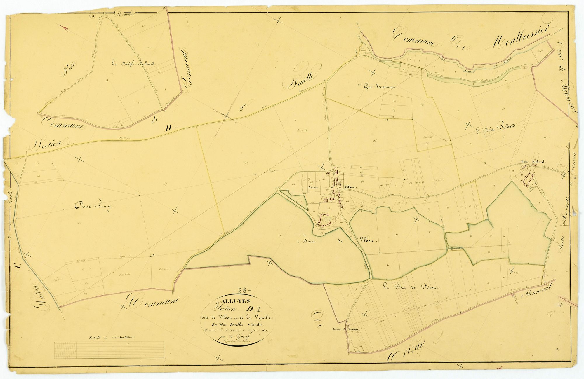 Section D, Vilbon et le Vieuville, feuille 1.