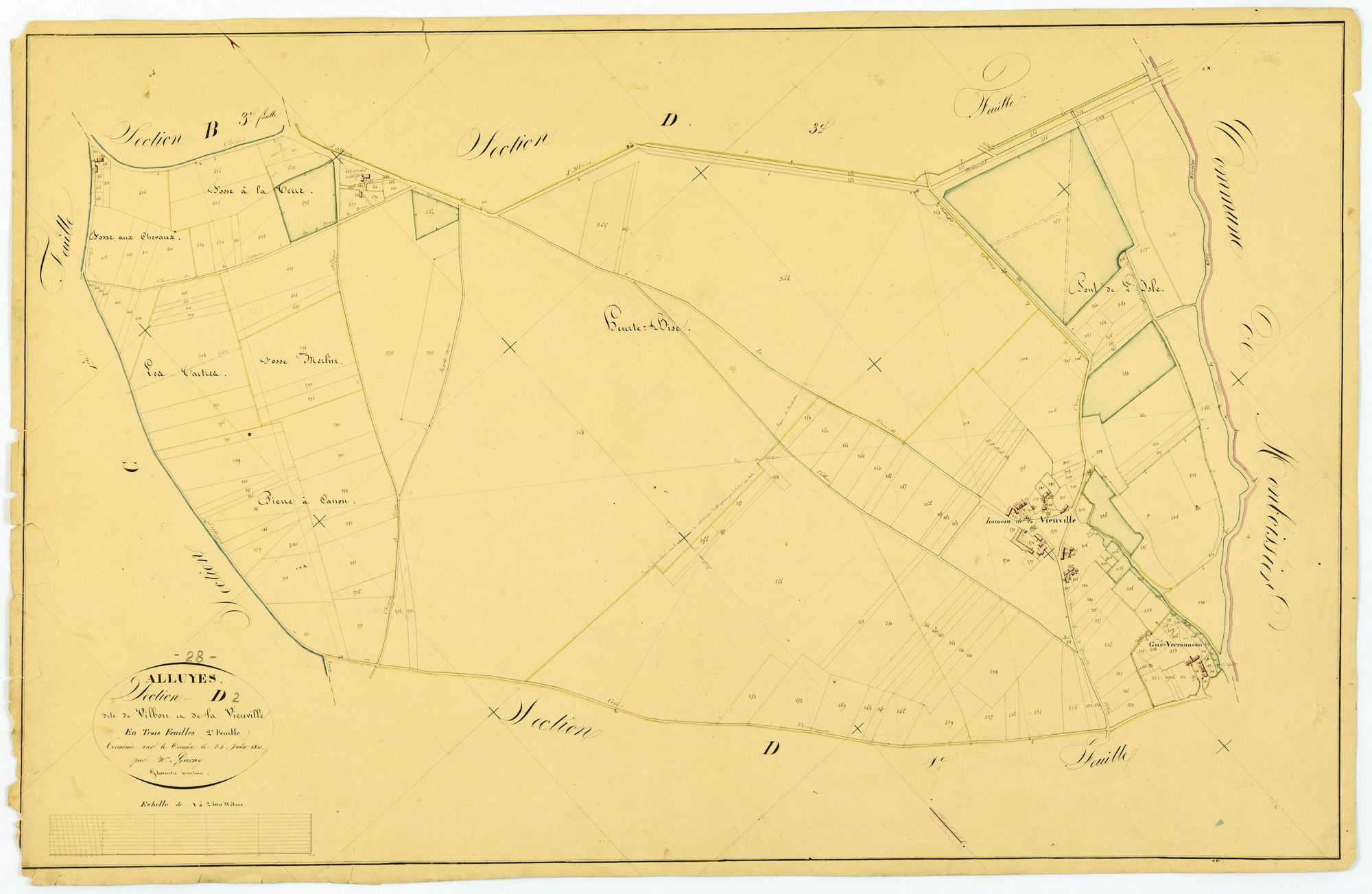 Section D, Vilbon et la Vieuville, feuille 2.