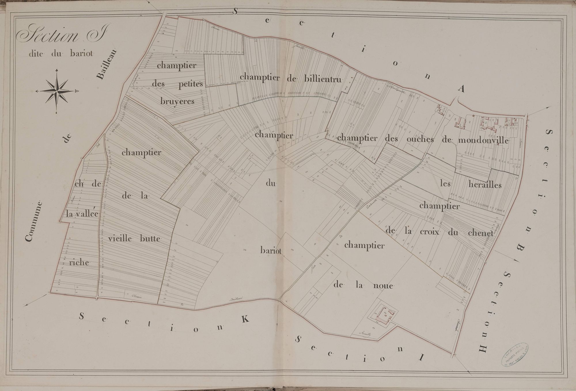 Section J, le Bariot, en une feuille.
