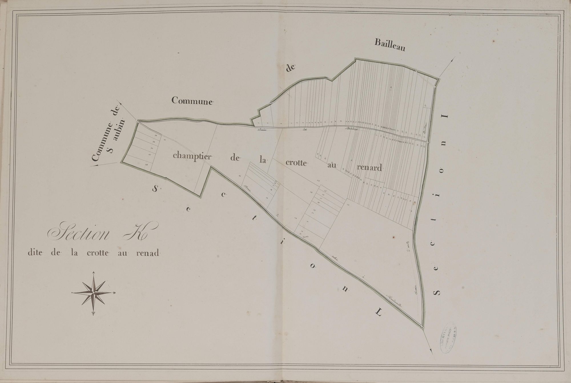 Section K, la Crotte au Renard, en une feuille.