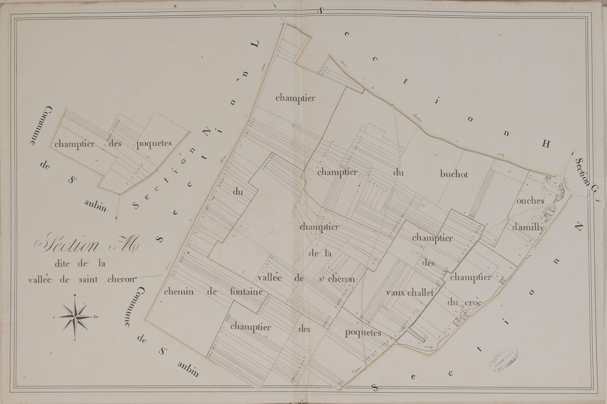 Section M, la Vallée de Saint-Chéron, en une feuille.