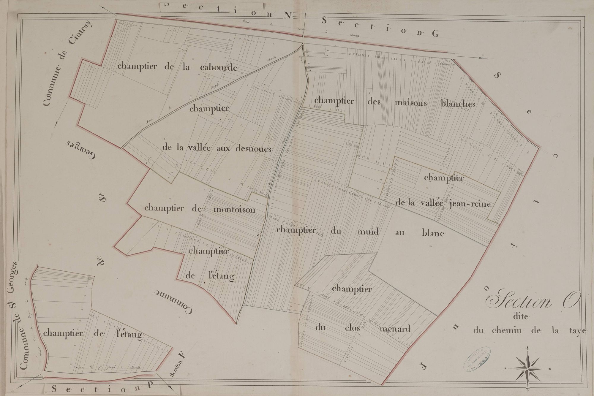 Section O, le Chemin de la Taye, en une feuille.