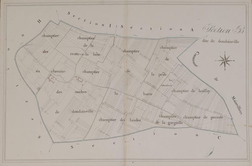 Section B, Dondainville, en une feuille.