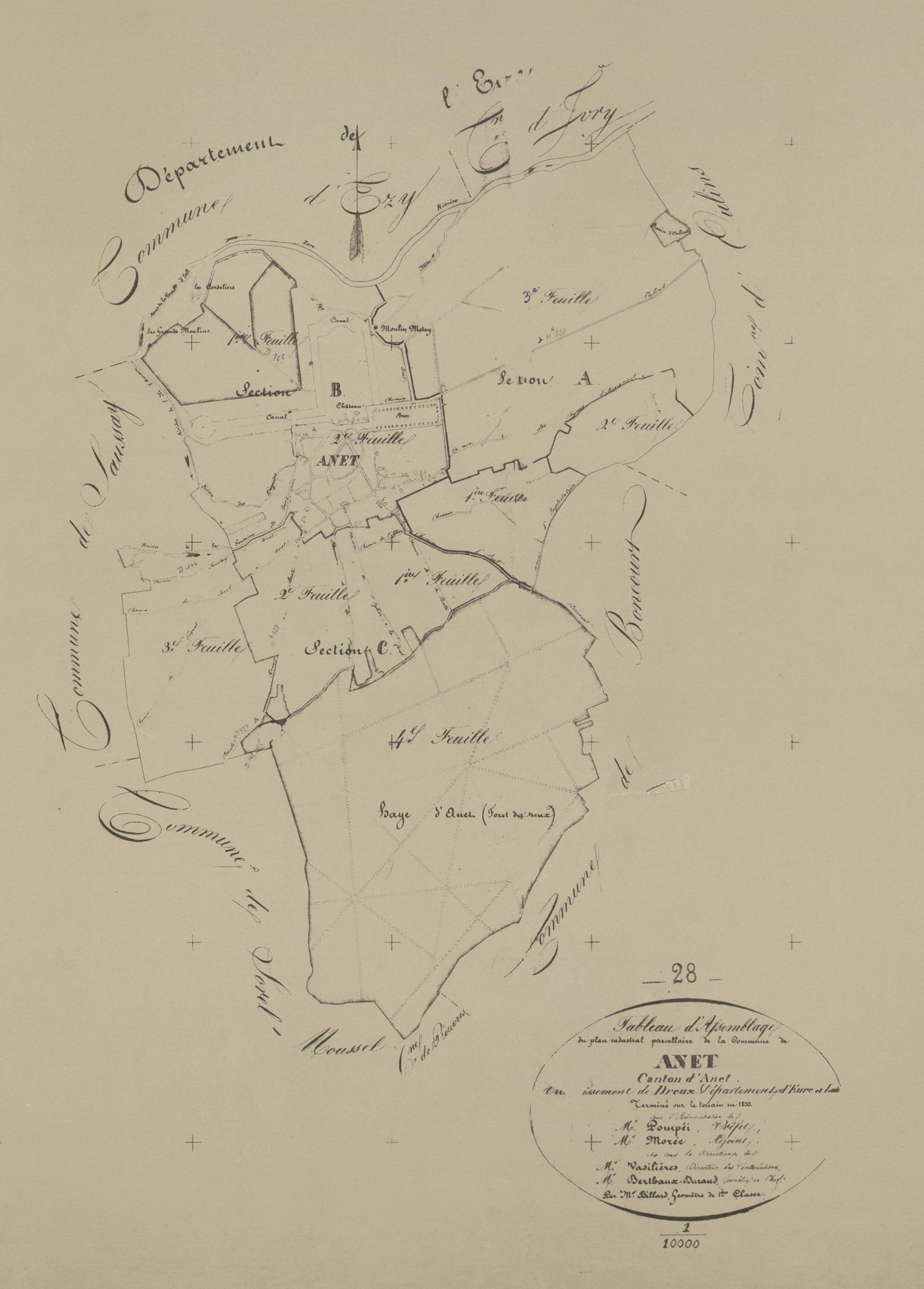 Tableau d'assemblage du plan parcellaire.
