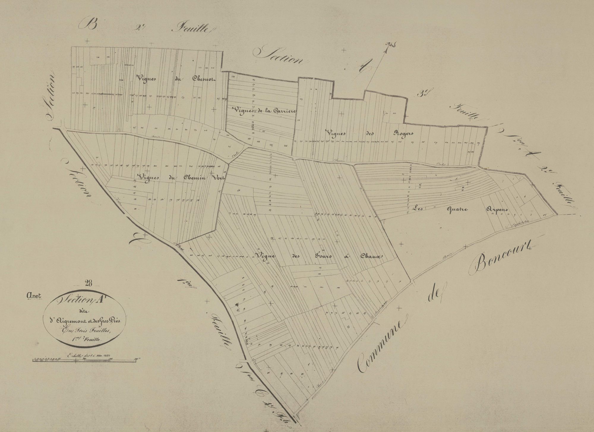 Section A, Aigremont et les Gros Prés, feuille 1.