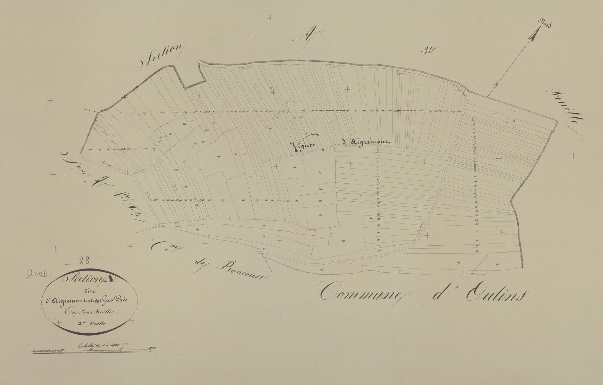 Section A, Aigremont et les Gros Prés, feuille 2.