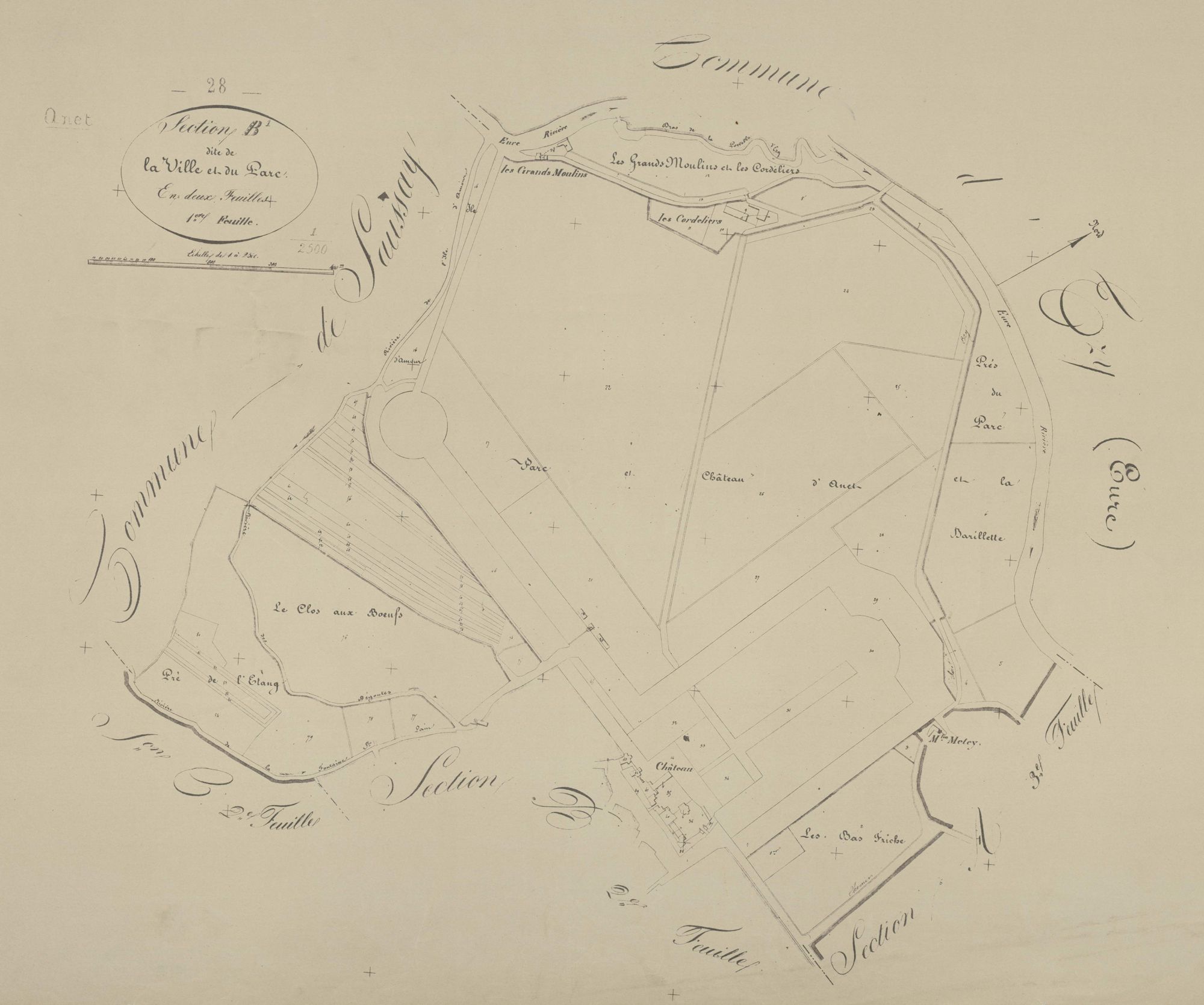 Section B, la Ville et le Parc, feuille 1.