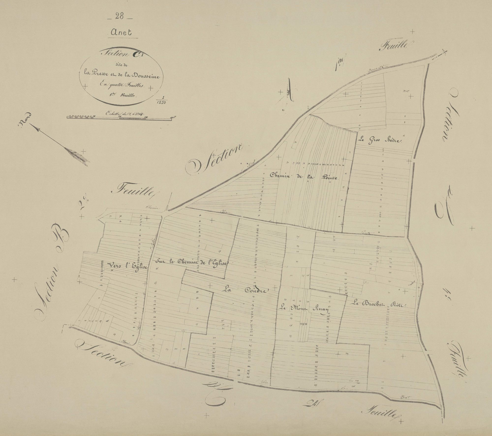 Section C, la Presse et la Dousseine, feuille 1.