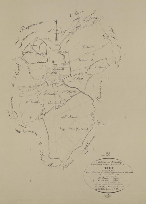 Tableau d'assemblage du plan parcellaire.
