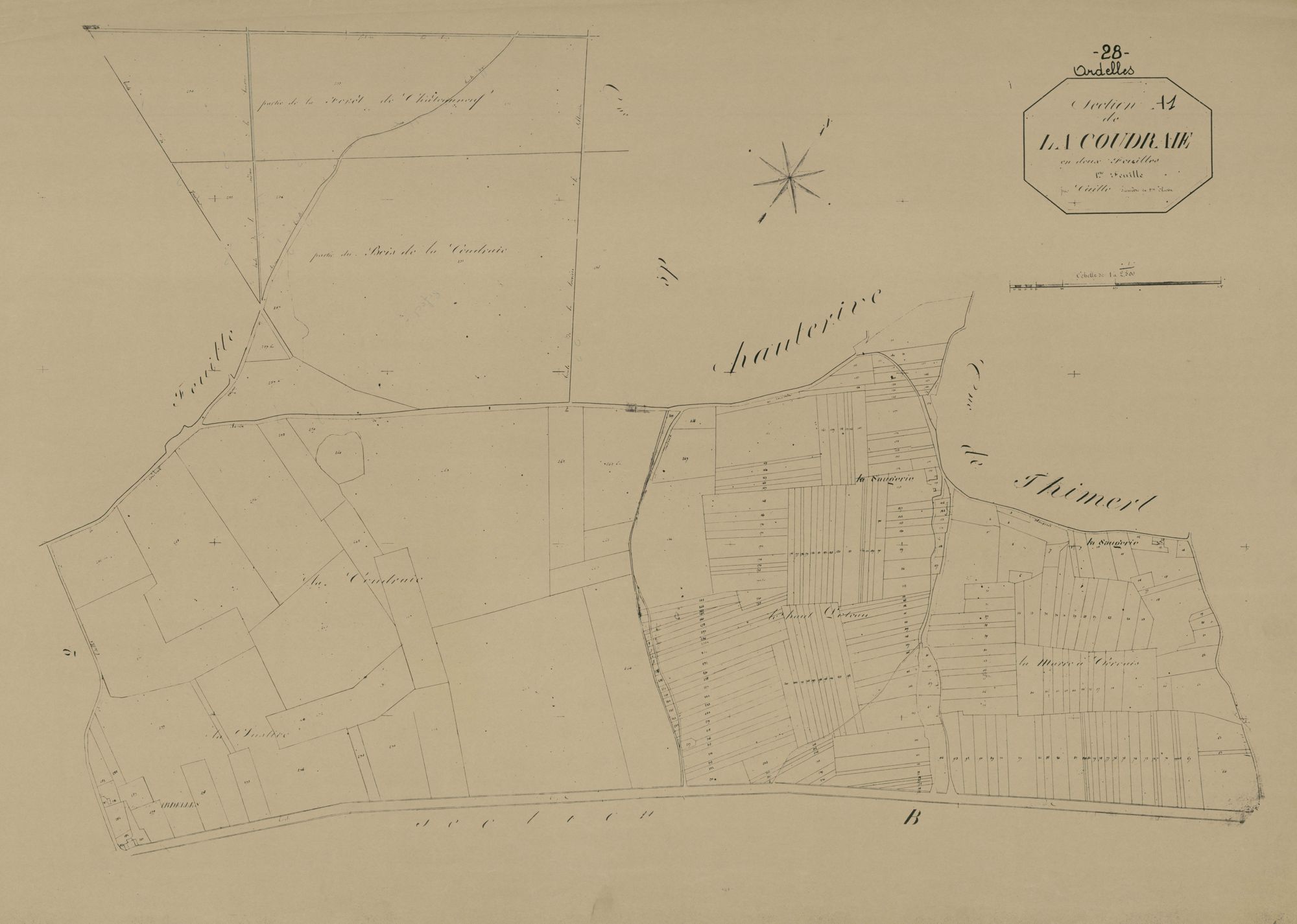 Section A, la Coudraye, feuille 1.