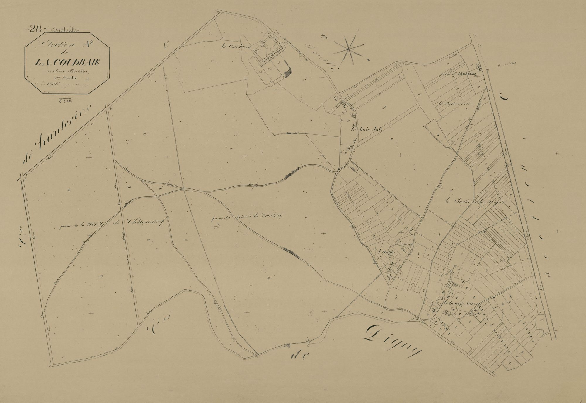 Section A, la Coudraye, feuille 2.