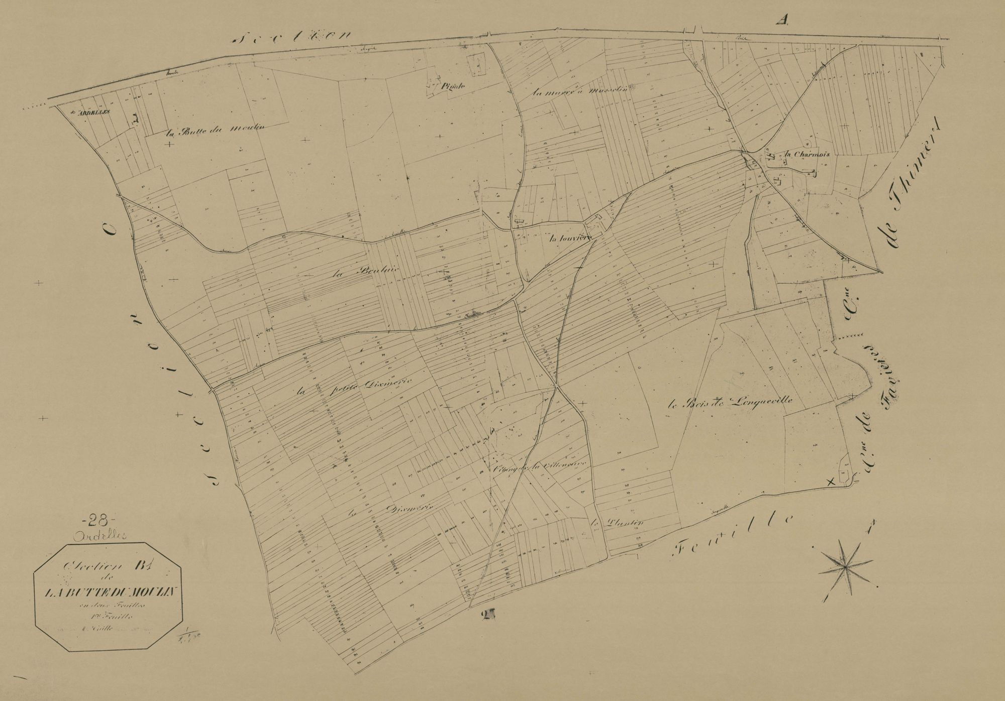 Section B, la Butte du Moulin, feuille 1.