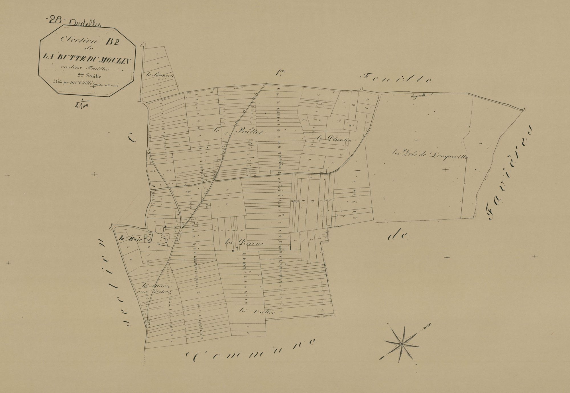 Section B, la Butte du Moulin, feuille 2.