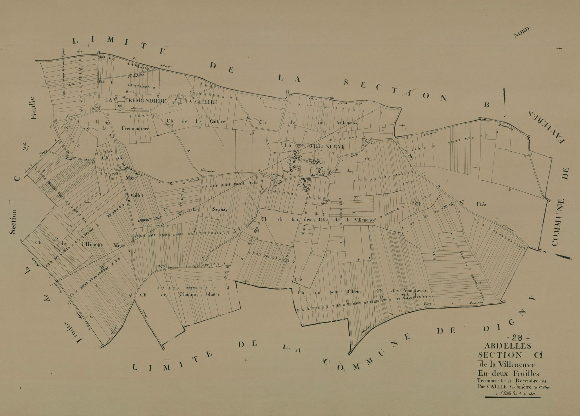 Section C, la Villeneuve, feuille 1.