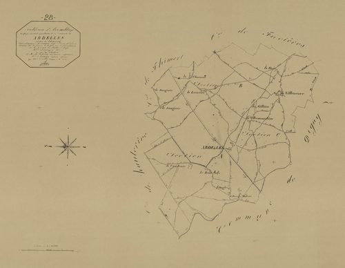 Tableau d'assemblage du plan parcellaire.