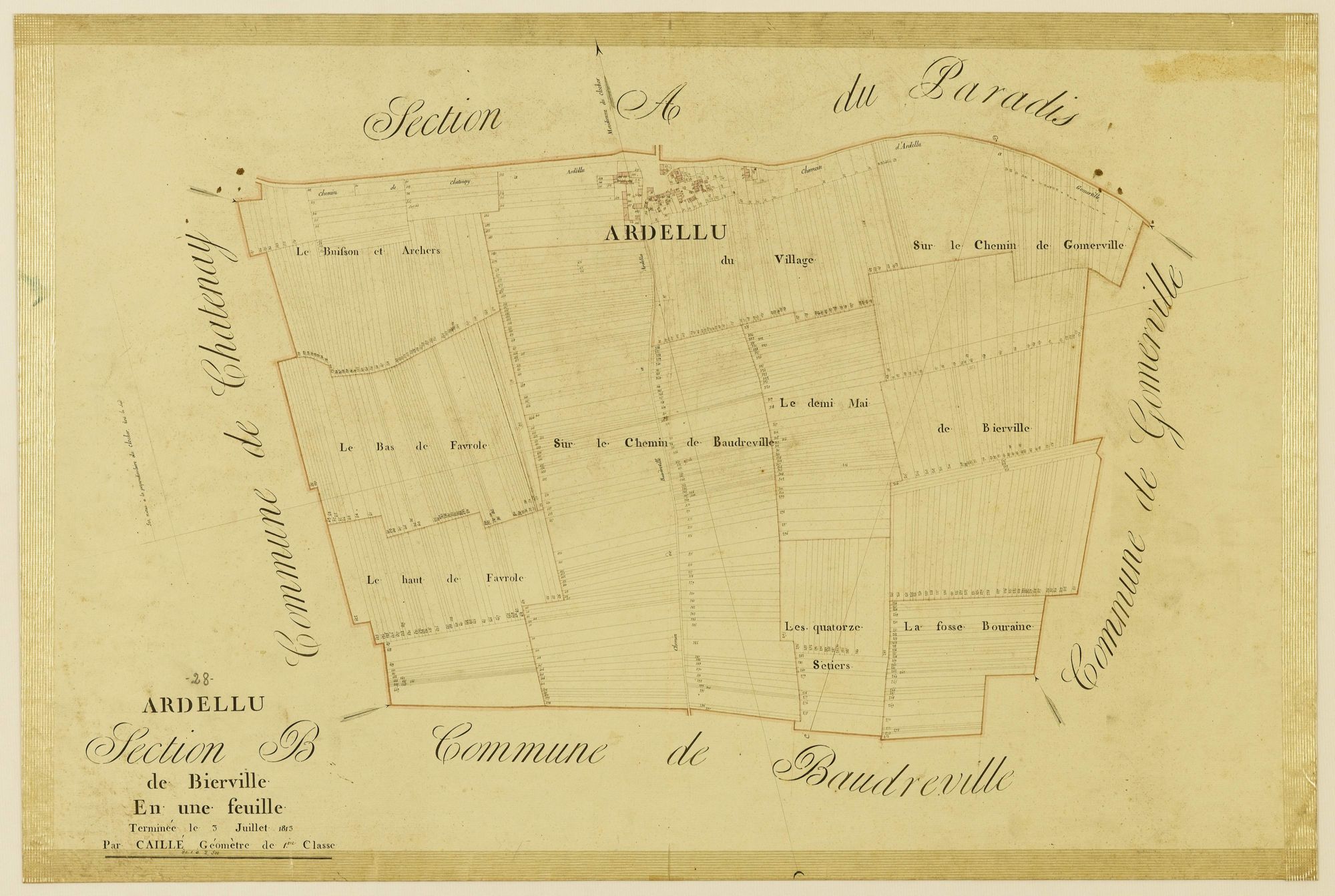 Section B, Bierville, en une feuille.