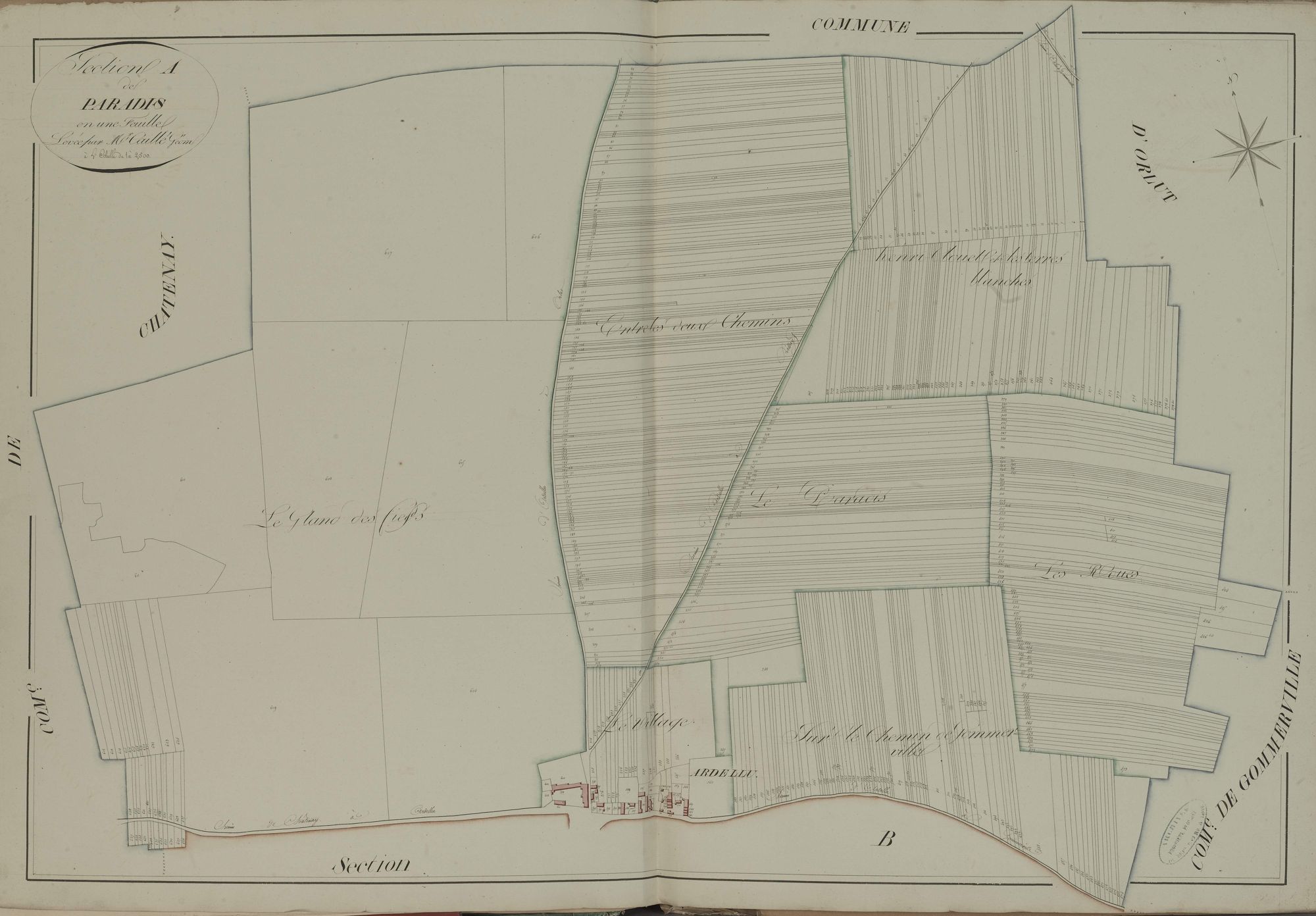 Section A, de Paradis, en une feuille.