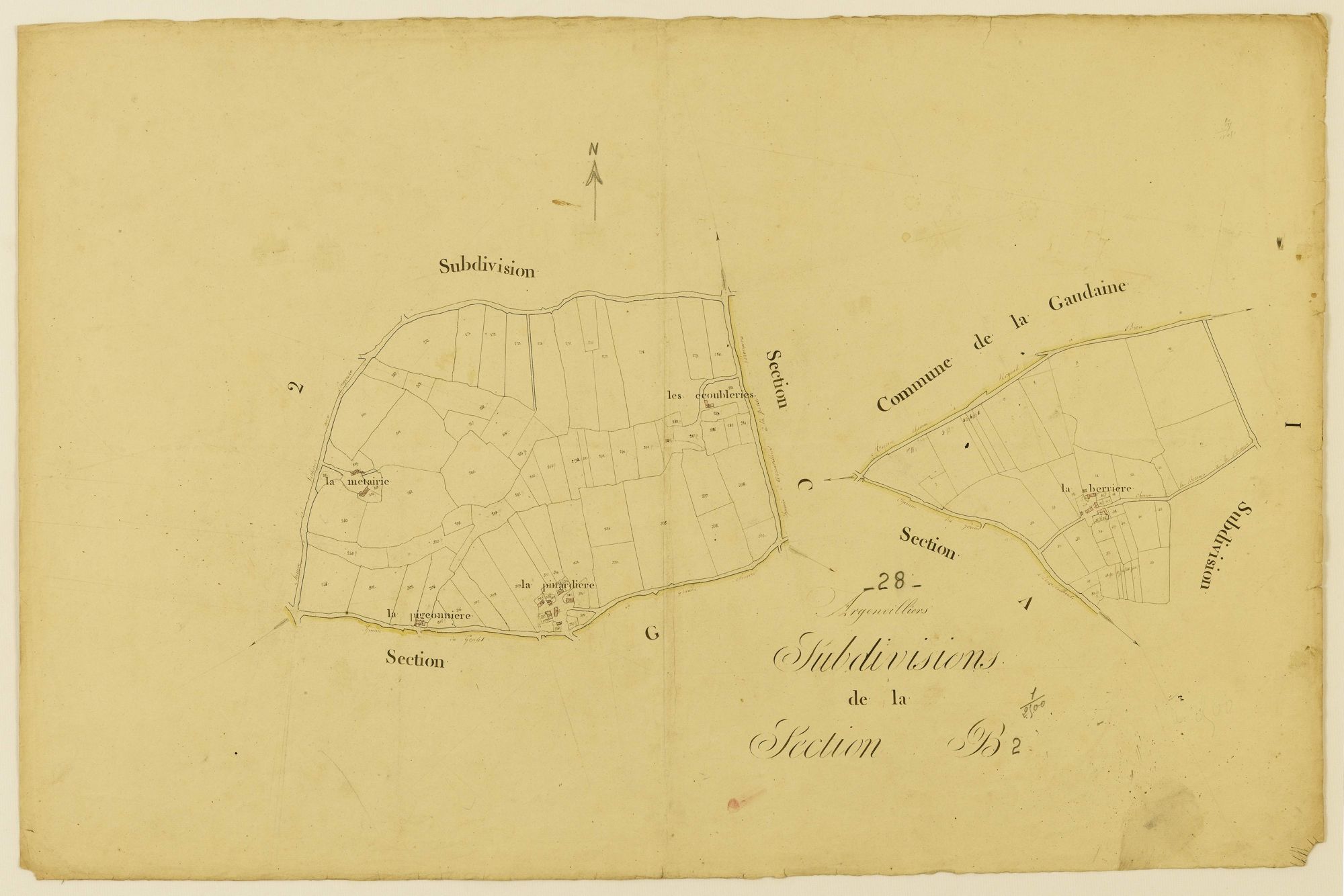 Subdivision de la section B, feuille 2.