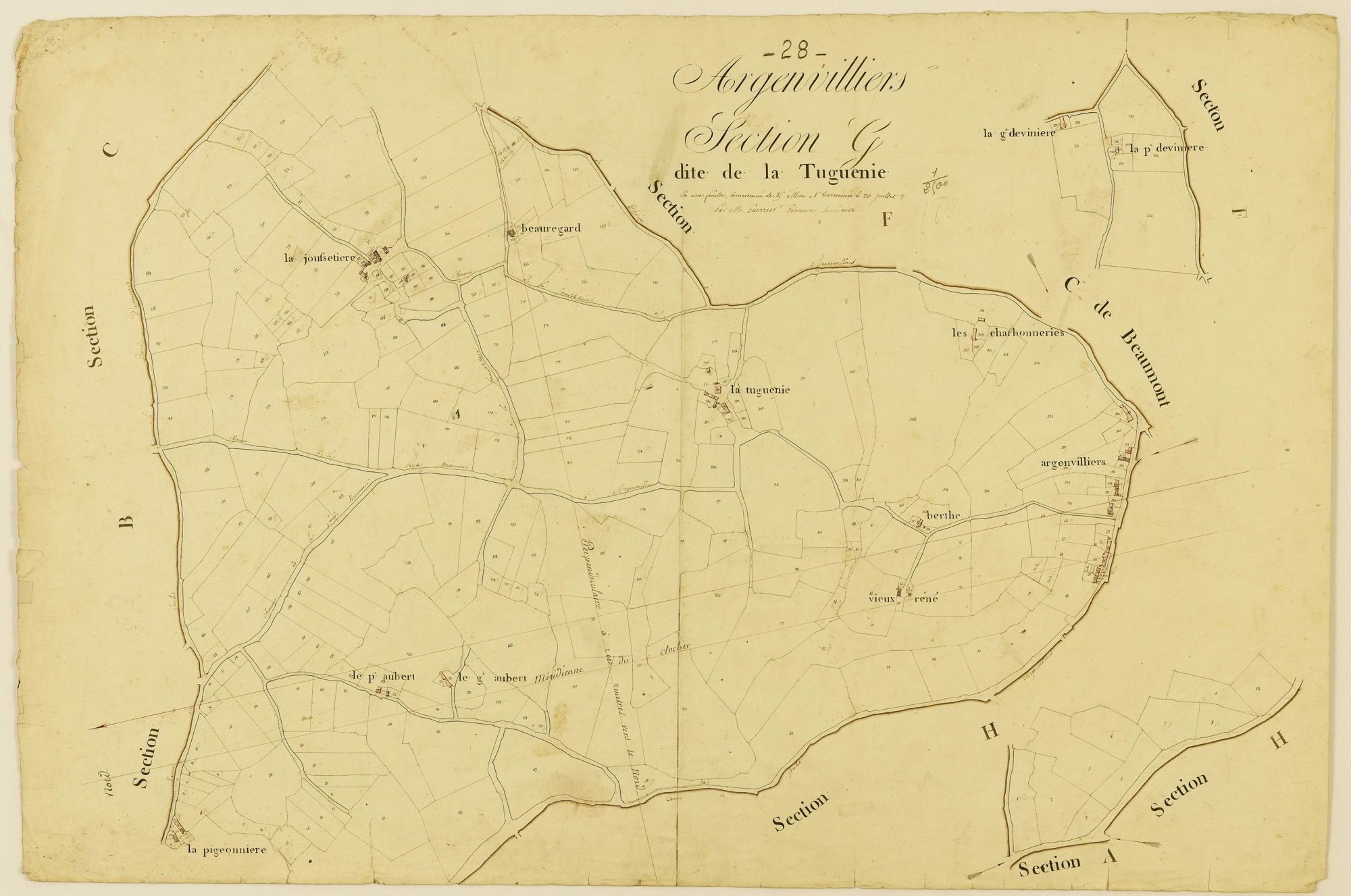 Section G, la Tuguenie / (...) terminée par Monsieur Guerrier, Géomètre secondaire.