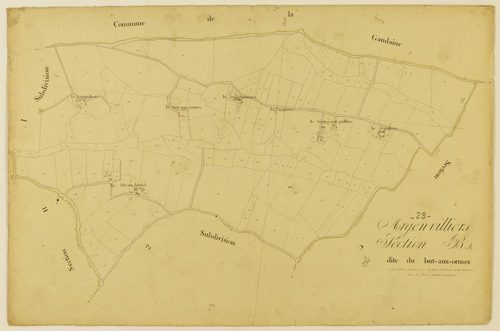 Section B, le But-aux-Ormes, feuille 1 / (...) terminée par Monsieur Guerrier, Géomètre secondaire.