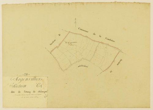 Section C, l'Etang de Chênegué, feuille 1 / (...) terminée par Monsieur Guerrier, Géomètre secondaire.