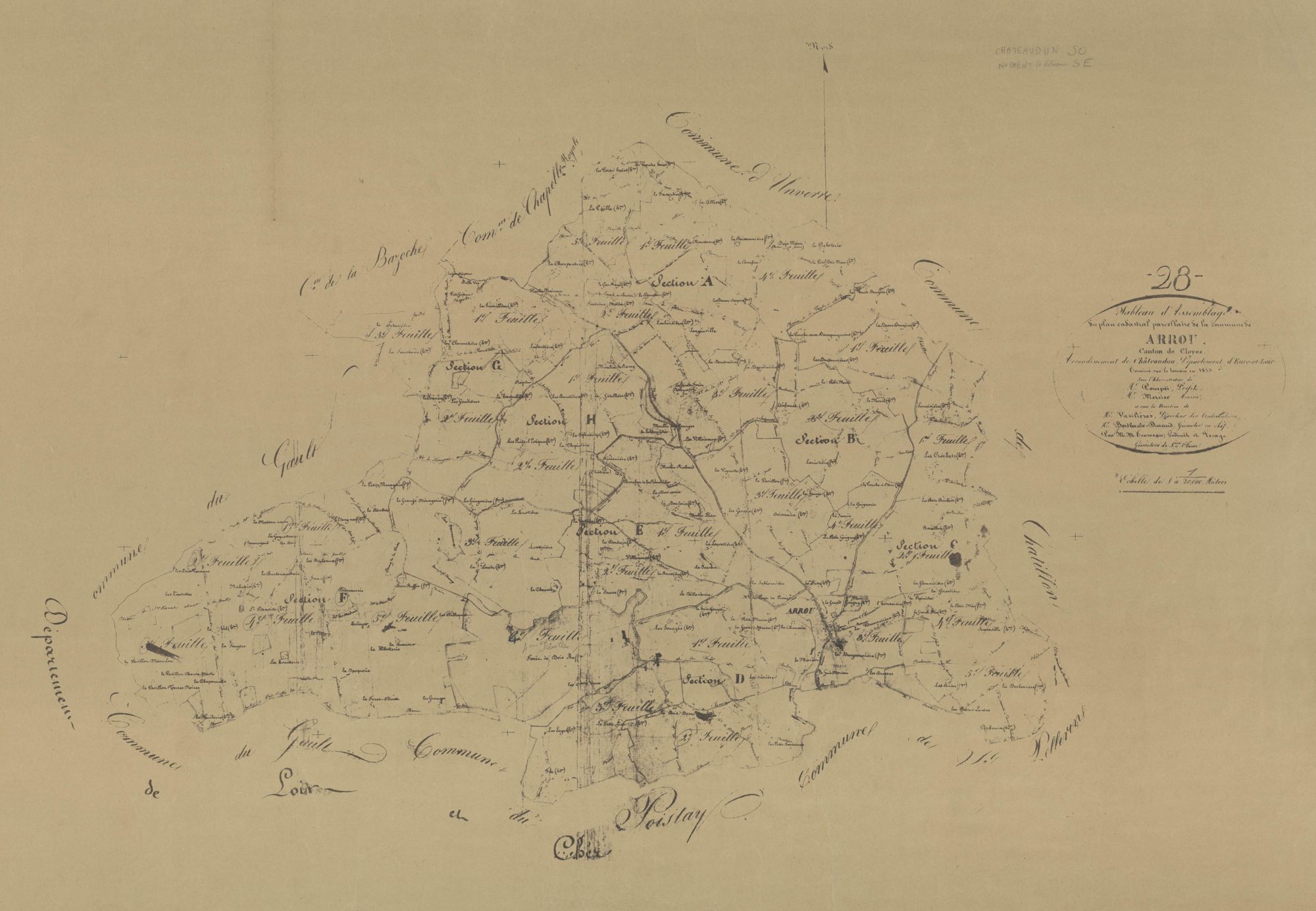 Tableau d'assemblage du plan parcellaire.