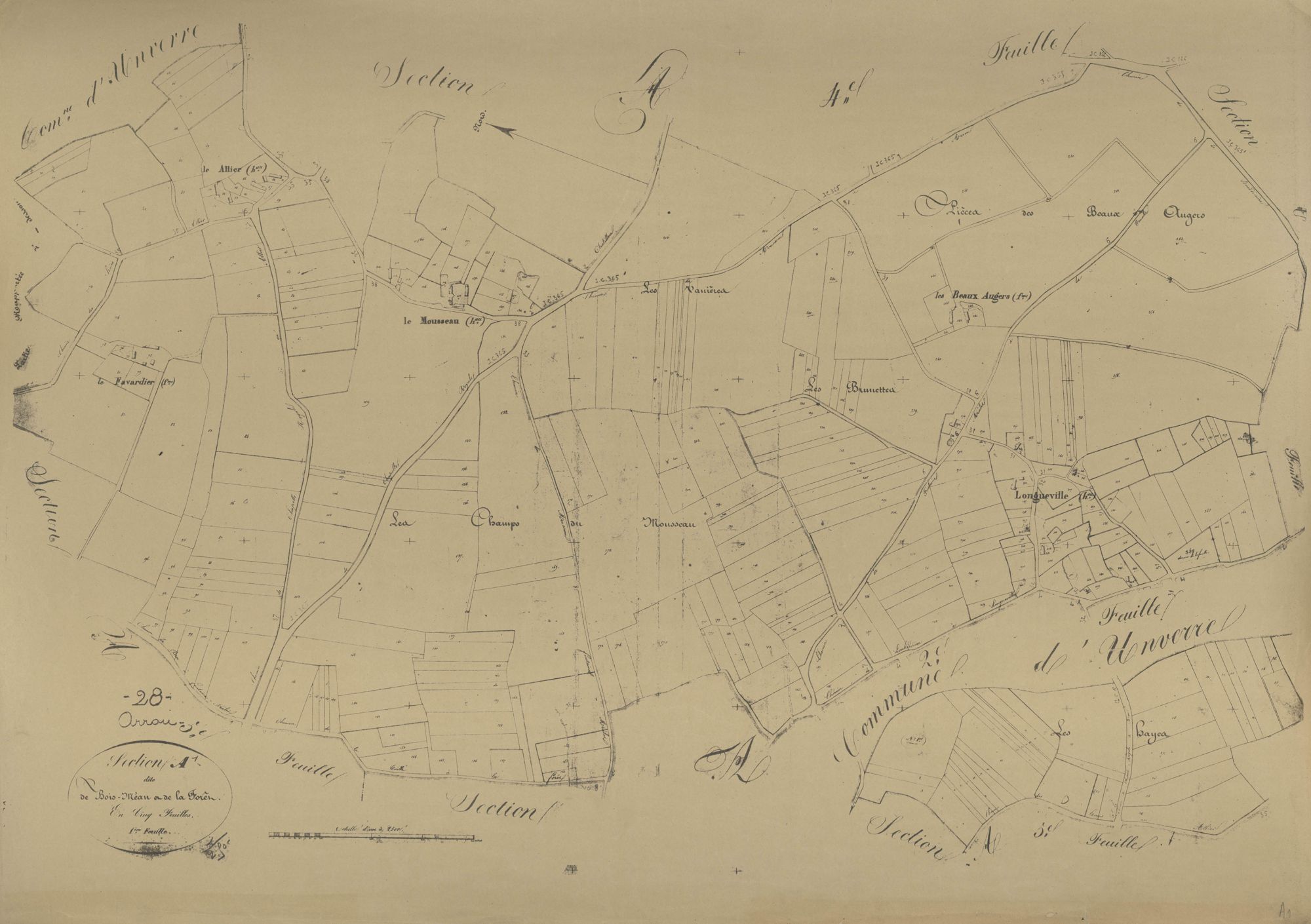 Section A, le Bois-Méan et la Forêt, feuille 1.