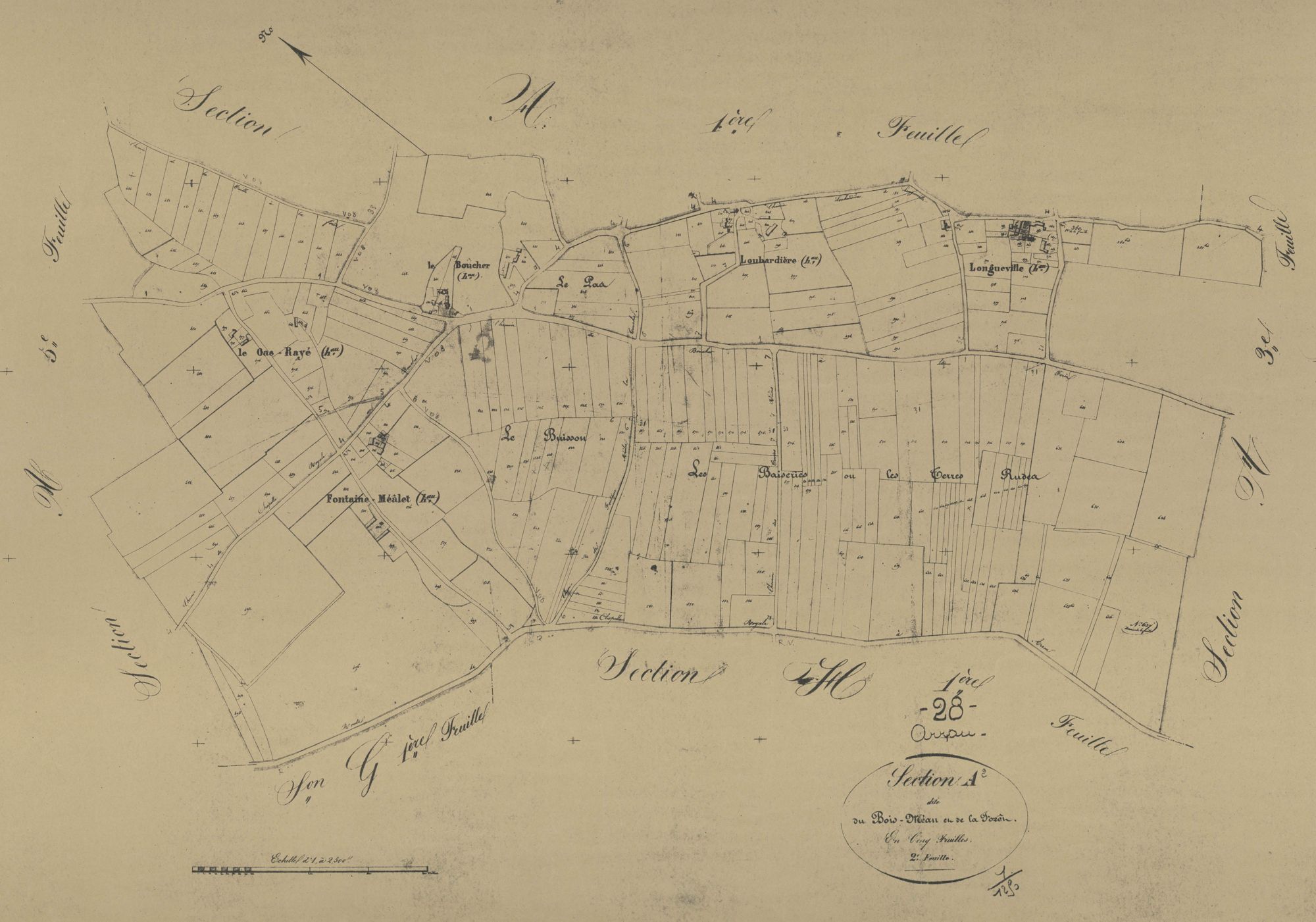 Section A, le Bois-Méan et la Forêt, feuille 2.