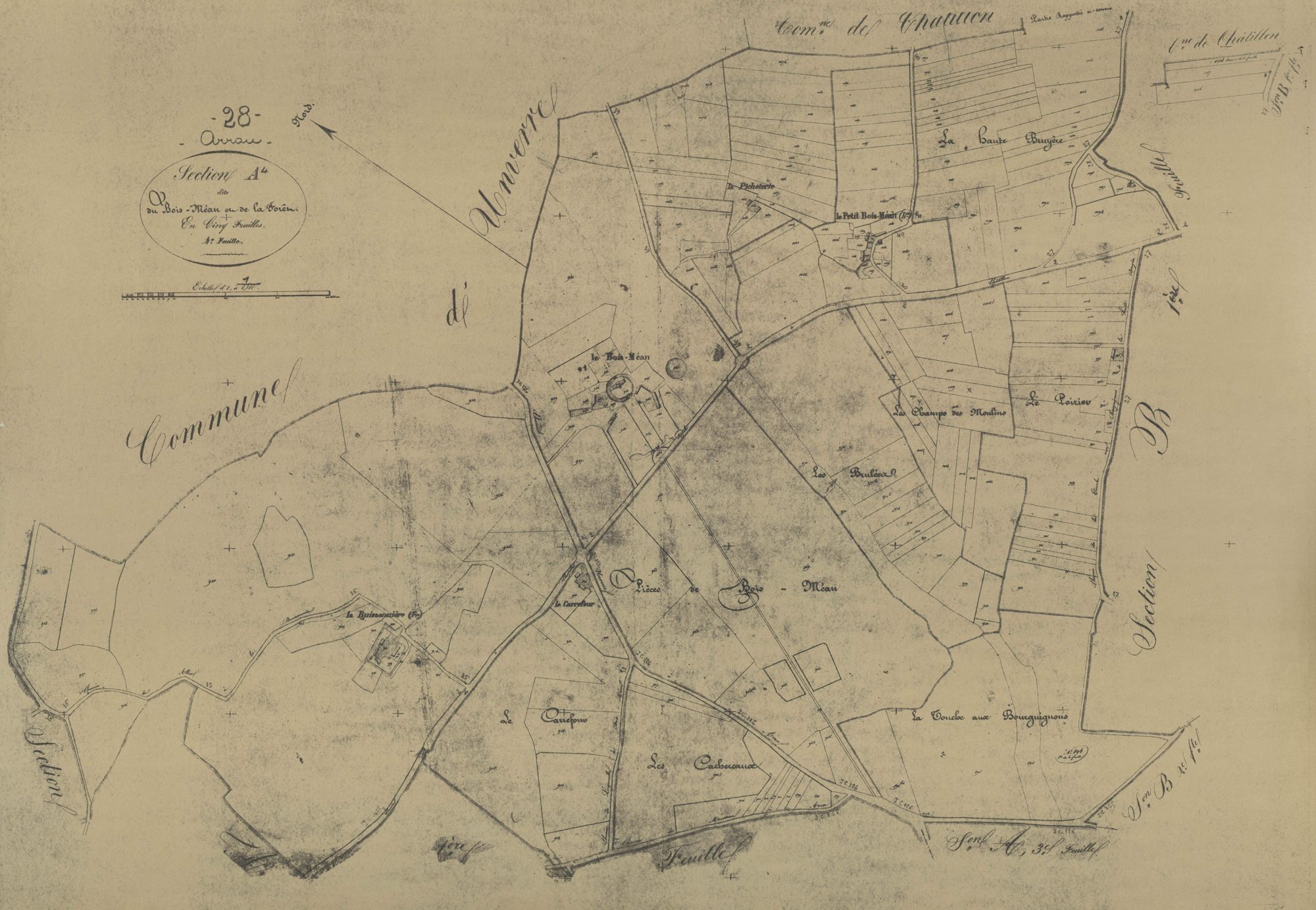 Section A, le Bois-Méan et la Forêt, feuille 4.