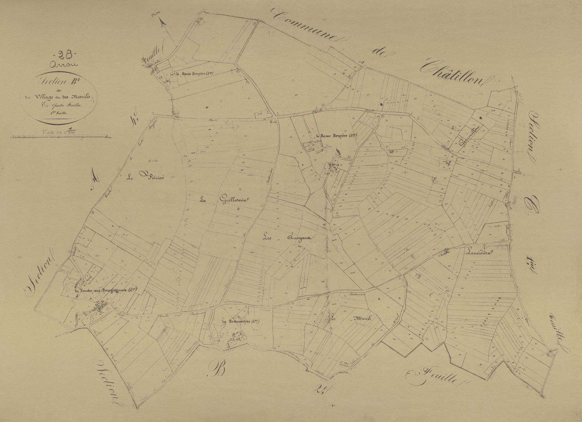 Section B, le Village et les Mesnils, feuille 1.