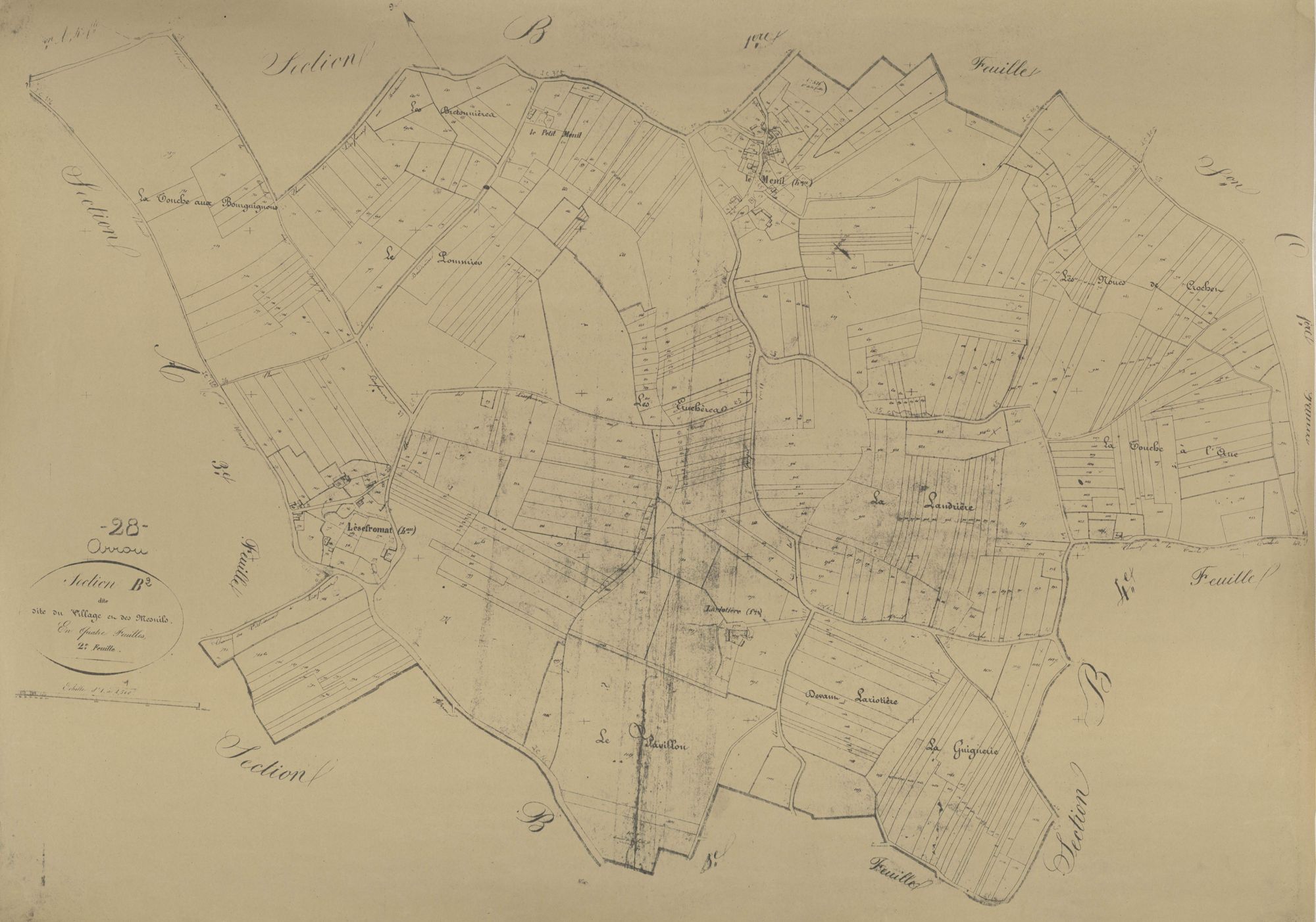 Section B, le Village et les Mesnils, feuille 2.