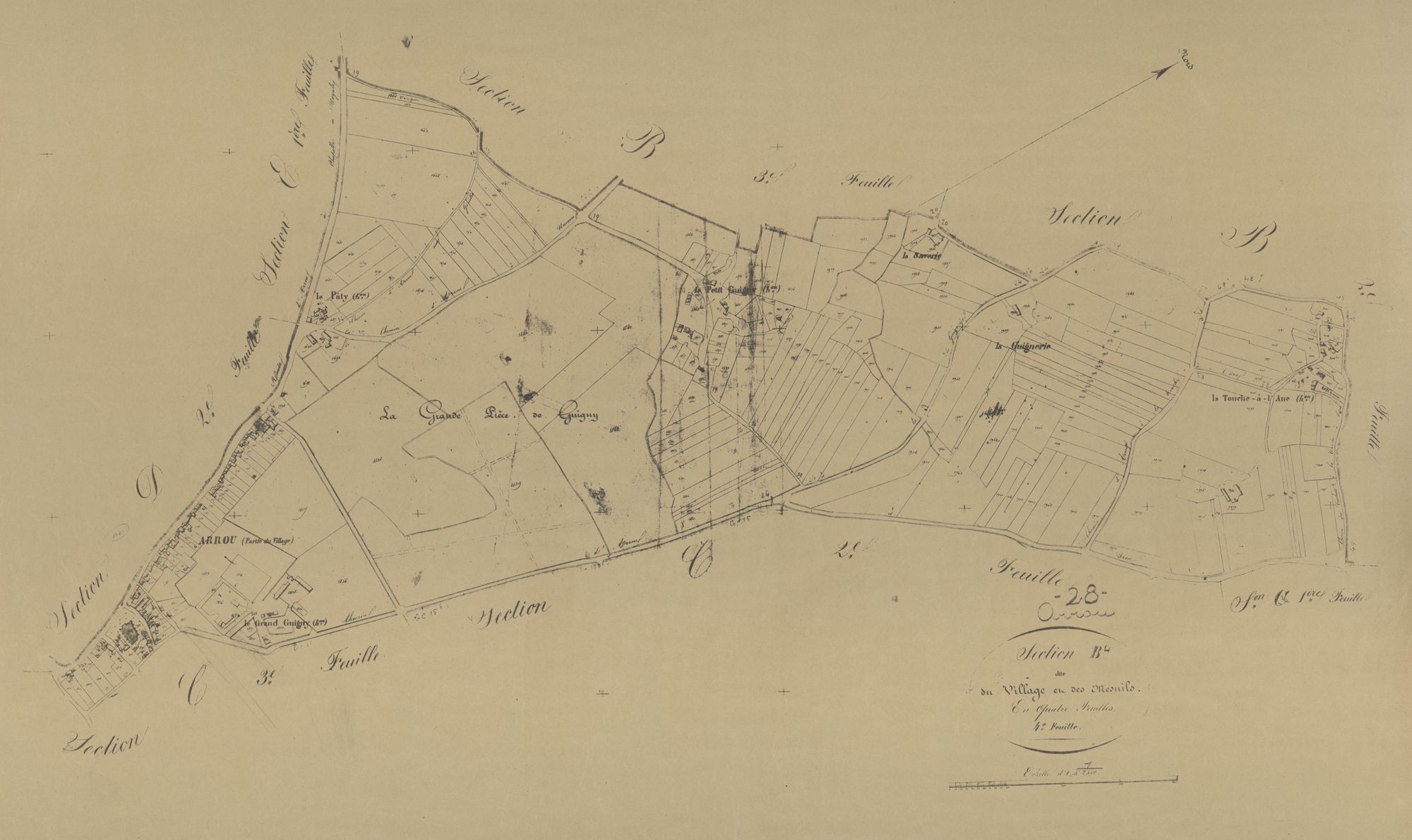 Section B, le Village et les Mesnils, feuille 4.