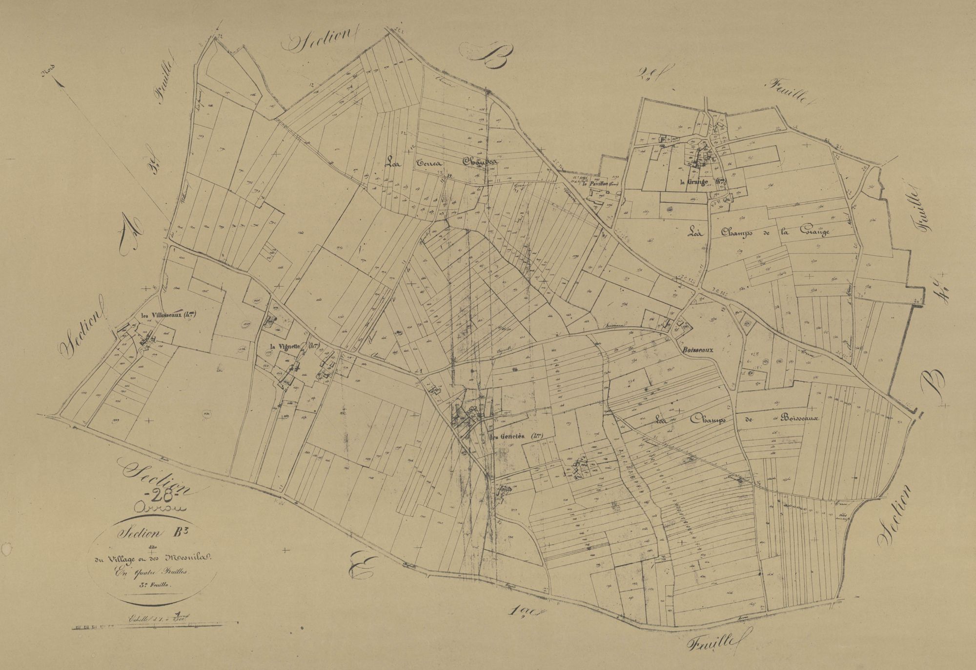 Section B, le Village et les Mesnils, feuille 3.