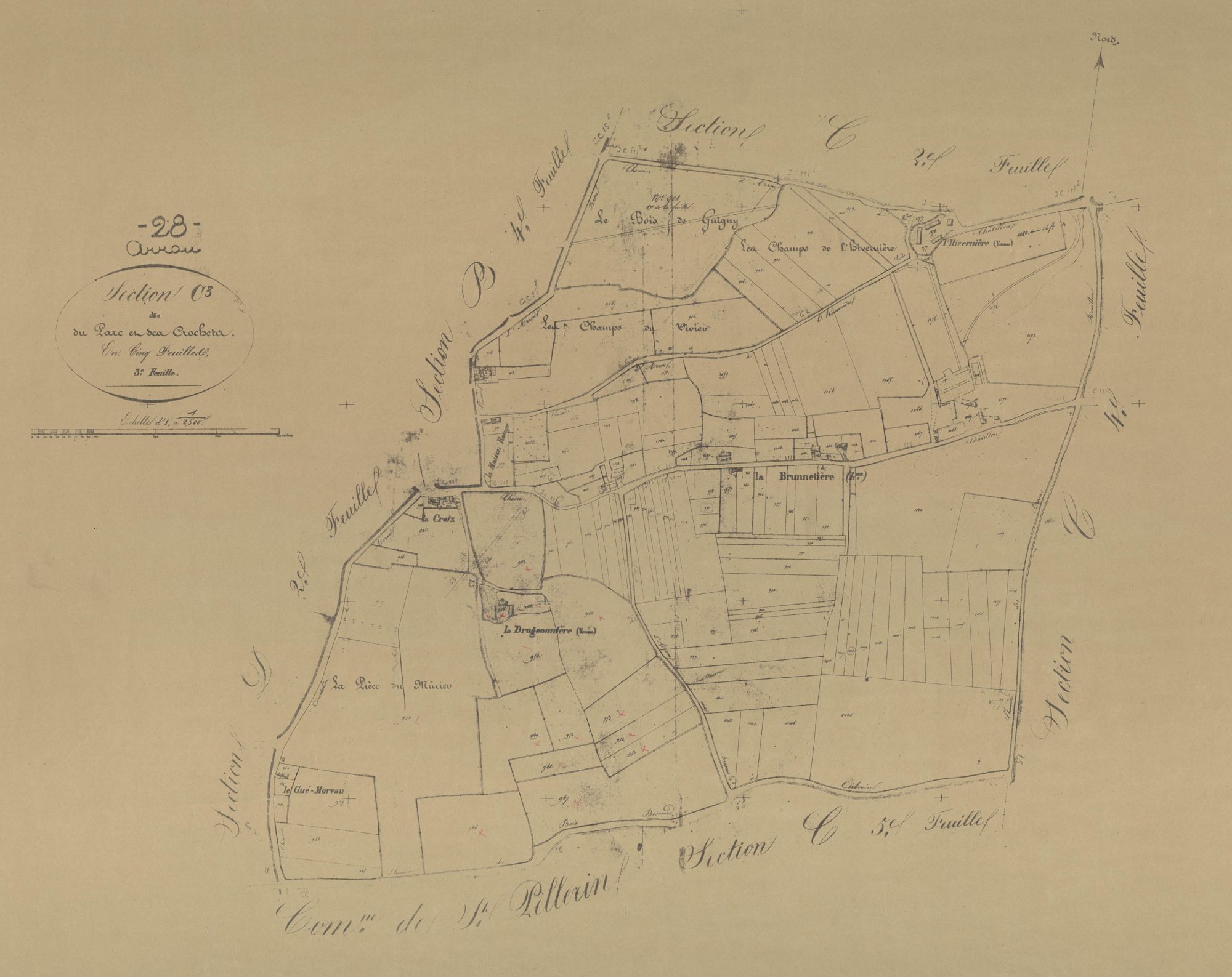 Section C, le Parc et les Crochets, feuille 3.