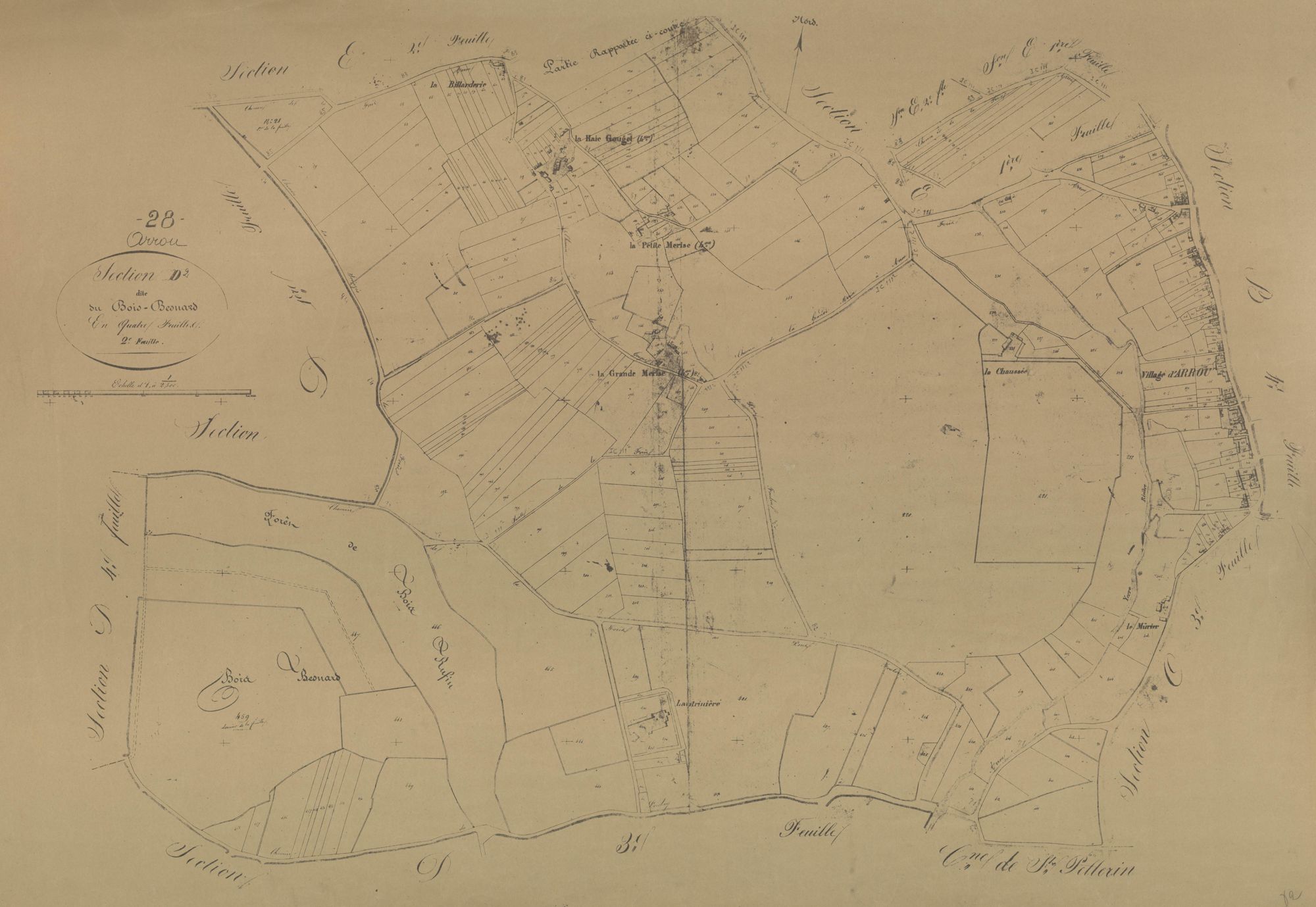 Section D, le Bois-Besnard, feuille 2.